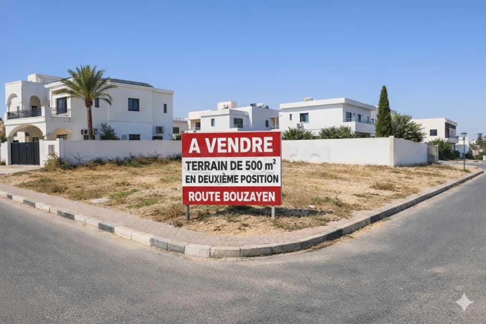 Opportunité de terrain de 500 m2 à route bouzayen km 8 près de la route principale