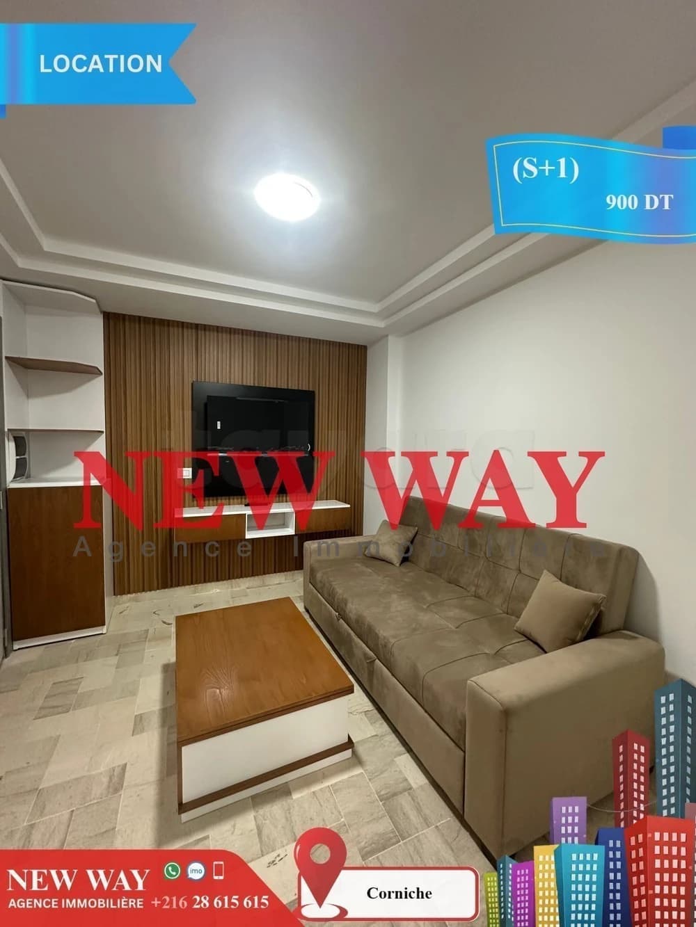  (S+1) Meublé  à Corniche prés de la Mer   