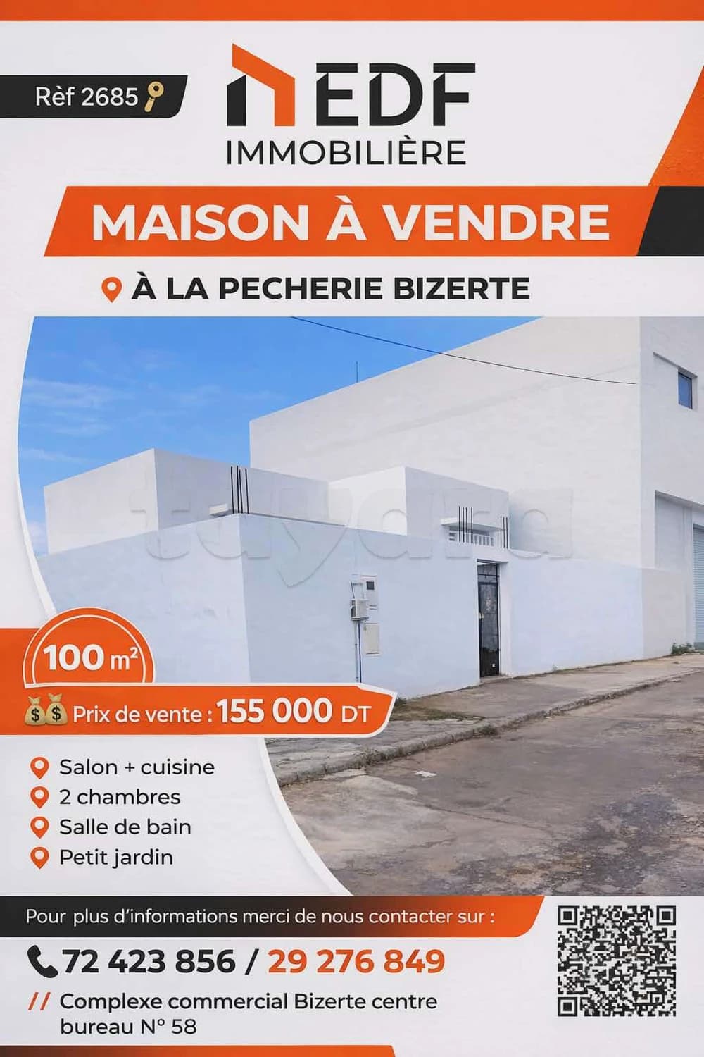  Maison à vendre à la pecherie Bizerte