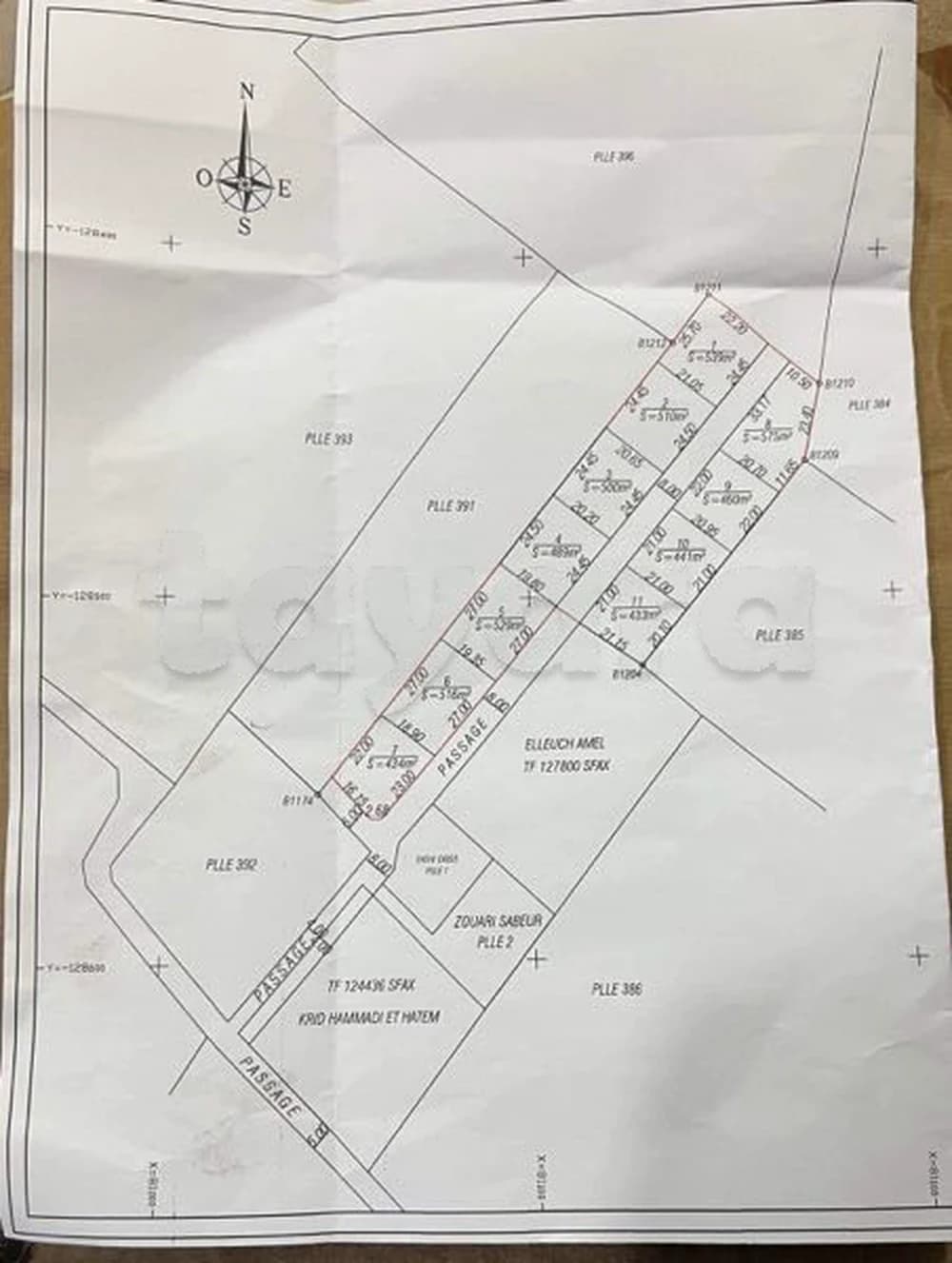 للبيع قطعة ارض مقسمة  في طريق المهدية  ثنية التراب كم 10 