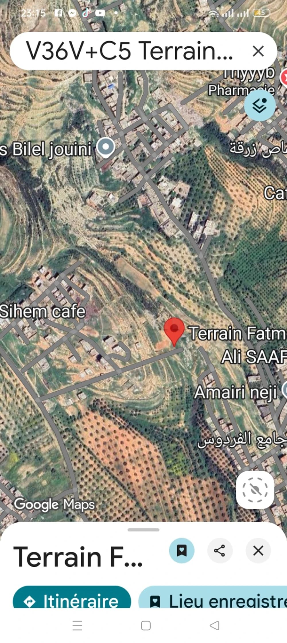  أرض تفتح على ثلاث واجهات في المنيهلة -برج الصنهاجي -و لاية اريانة