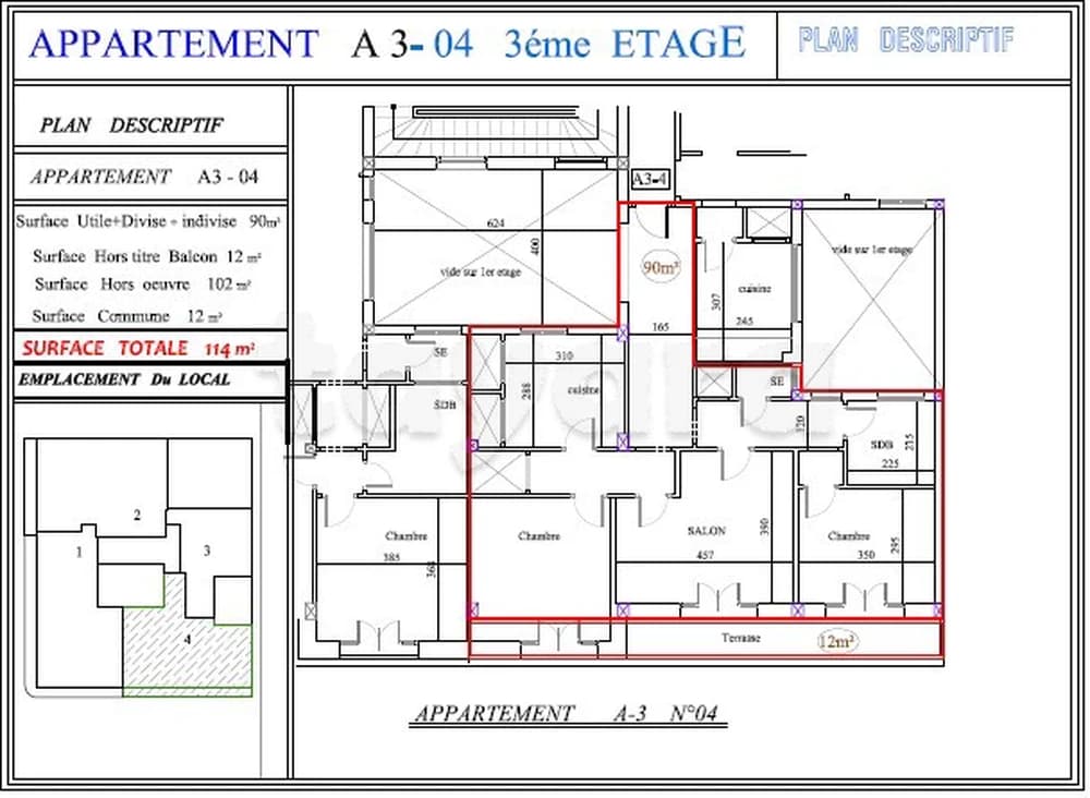 APPARTEMENT PRES DE LA BANQUE CENTRALE SOUSSE TEL : 55 52 52 55