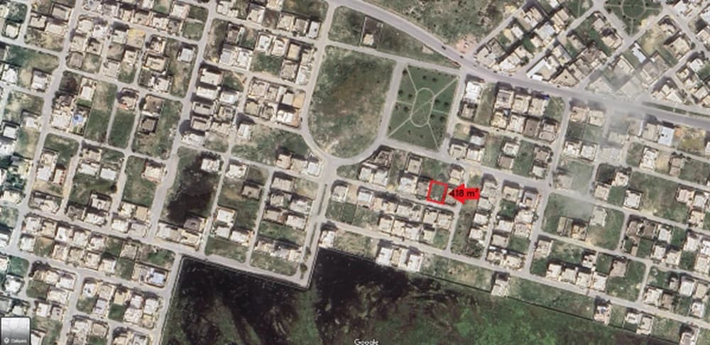 Terrain de 418 m² à Borj Cedria