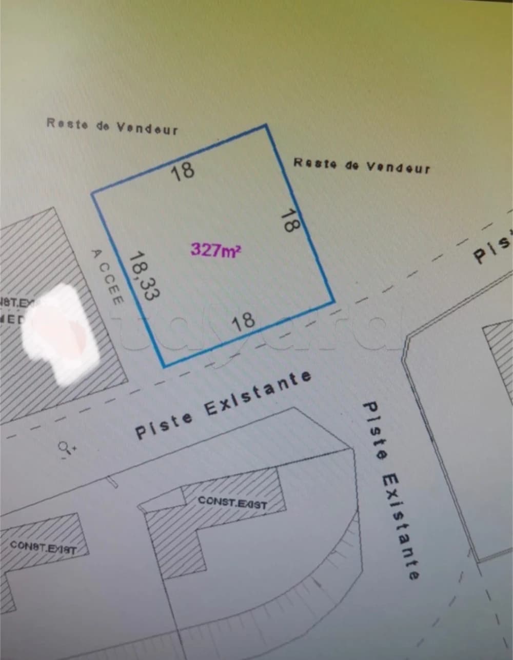 Terrain avec Vue Mer + Vue Montagne à Monchar.Hammamet sidi jedid 