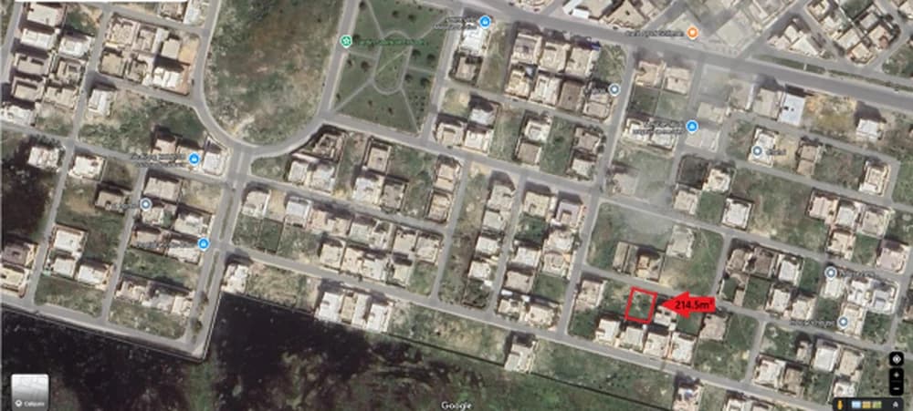 Terrain de 214.5 m² à Borj Cedria