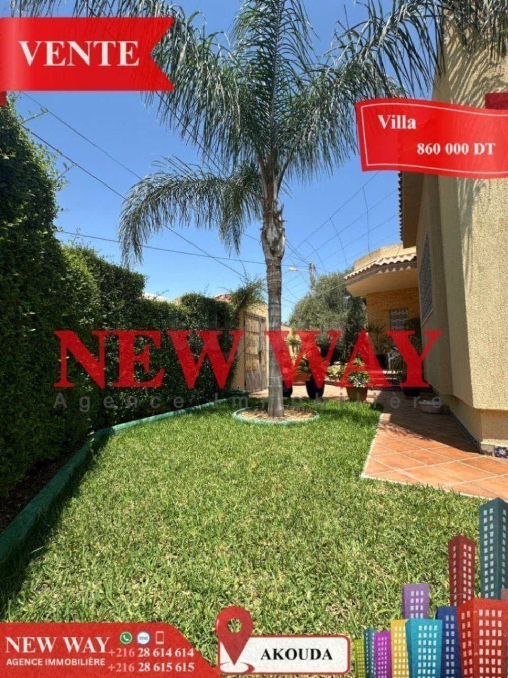 Villa de Plain Pied à Akouda dans un Quartier Résidentiel