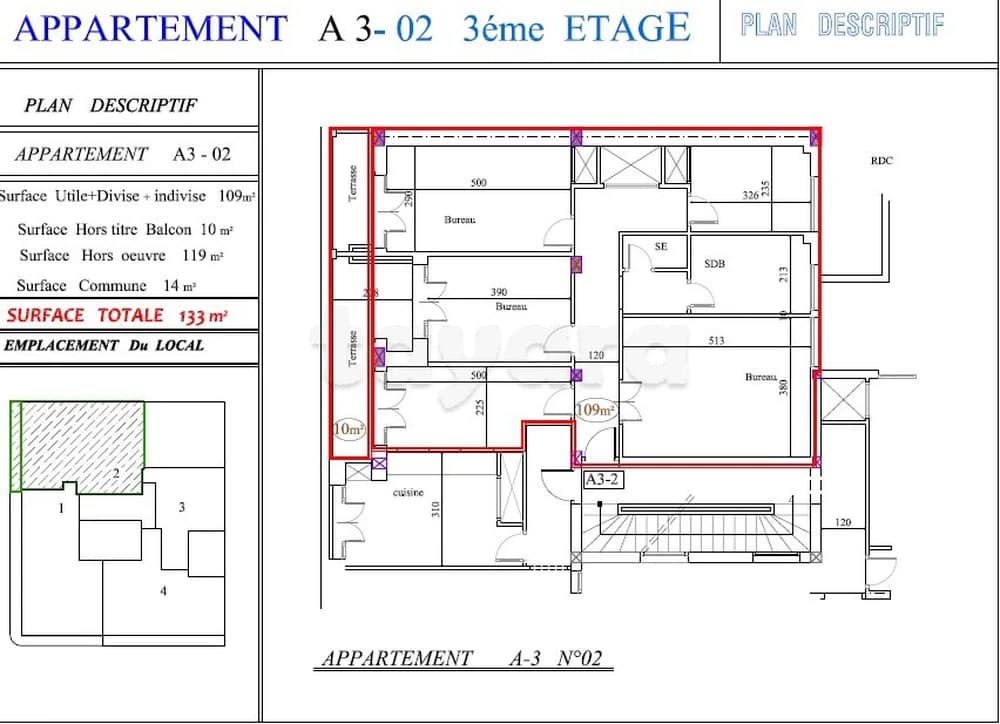 APPARTEMENT PRES DE LA BANQUE CENTRALE SOUSSE TEL : 55 52 52 55