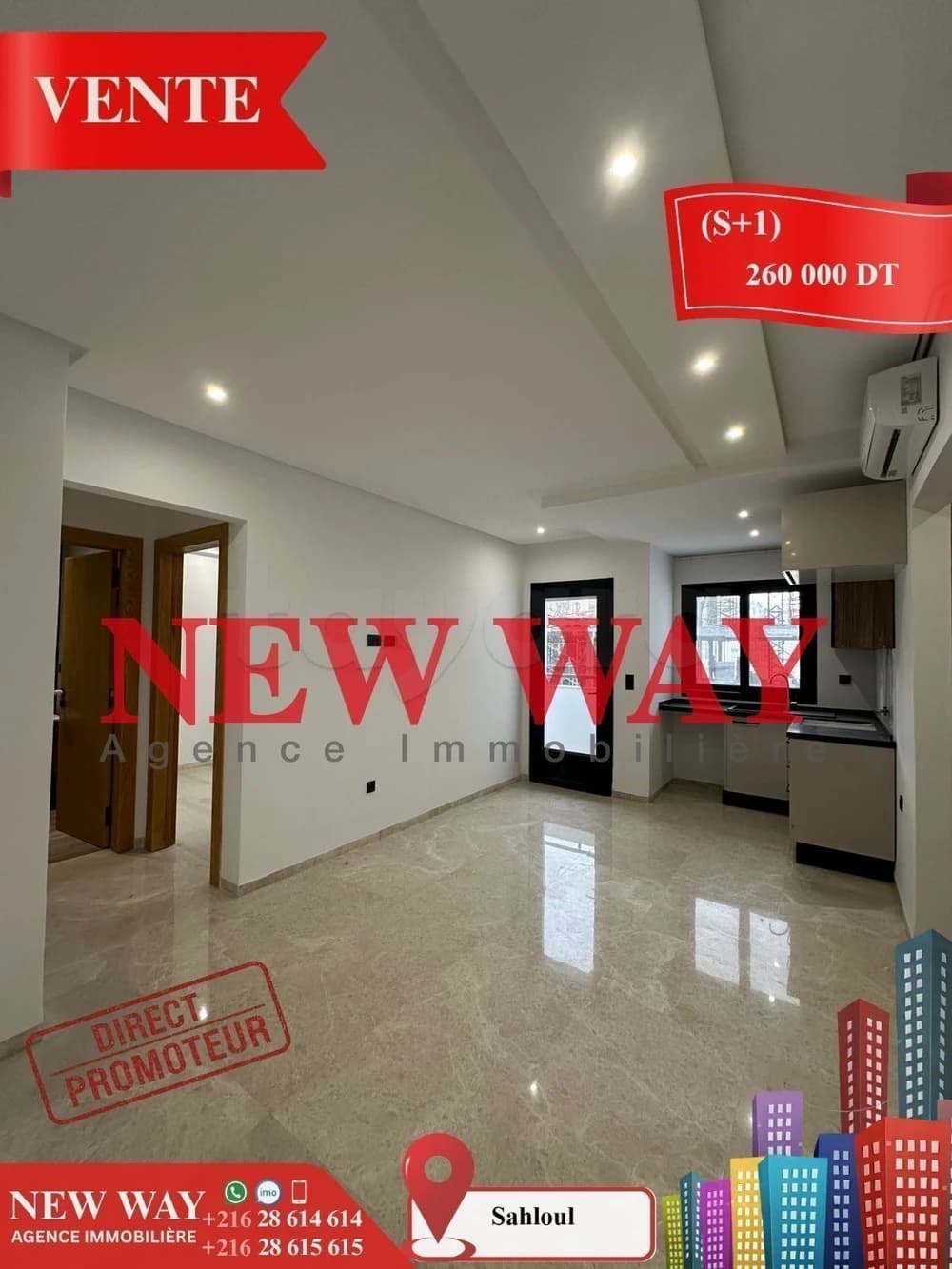  (S+1) Directe Promoteur à Sahloul 4    