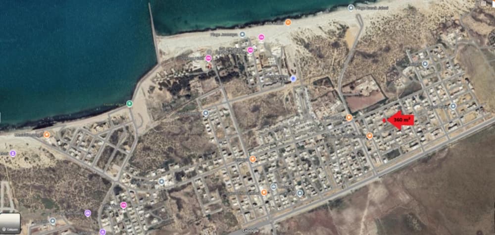 Terrain de 360 m² à Borj Cedria