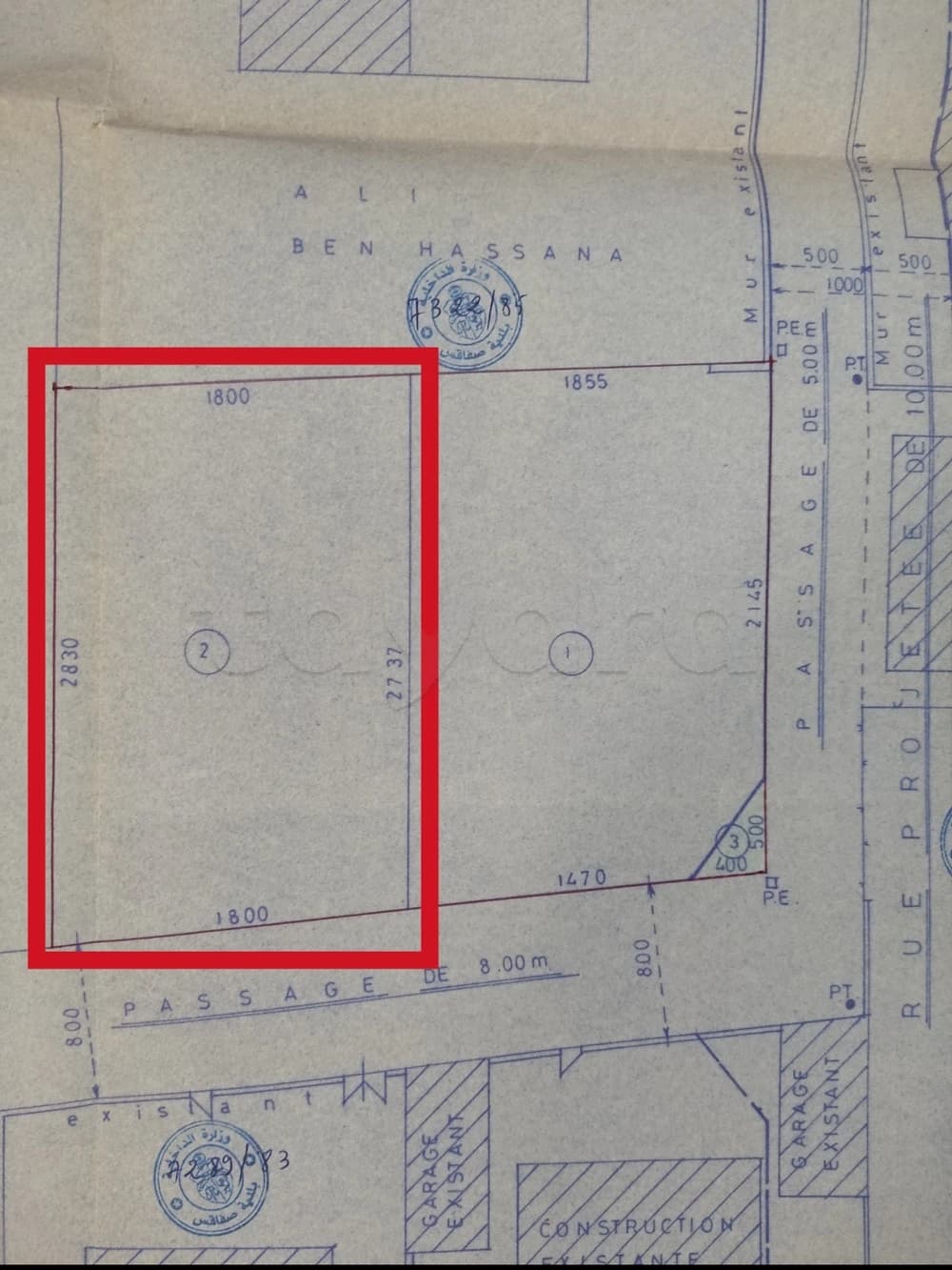 Terrain à vendre zone villas
