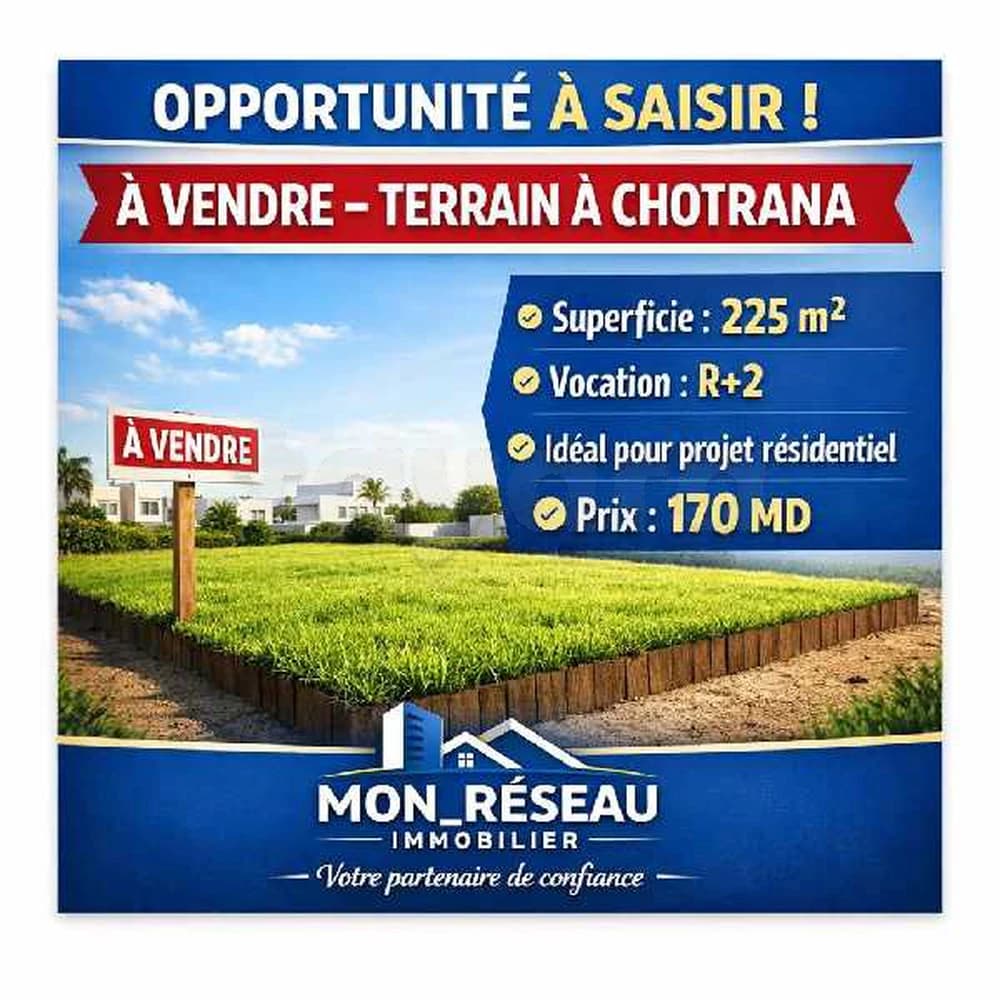 Terrain à vendre à Chotrana – Opportunité à saisir
