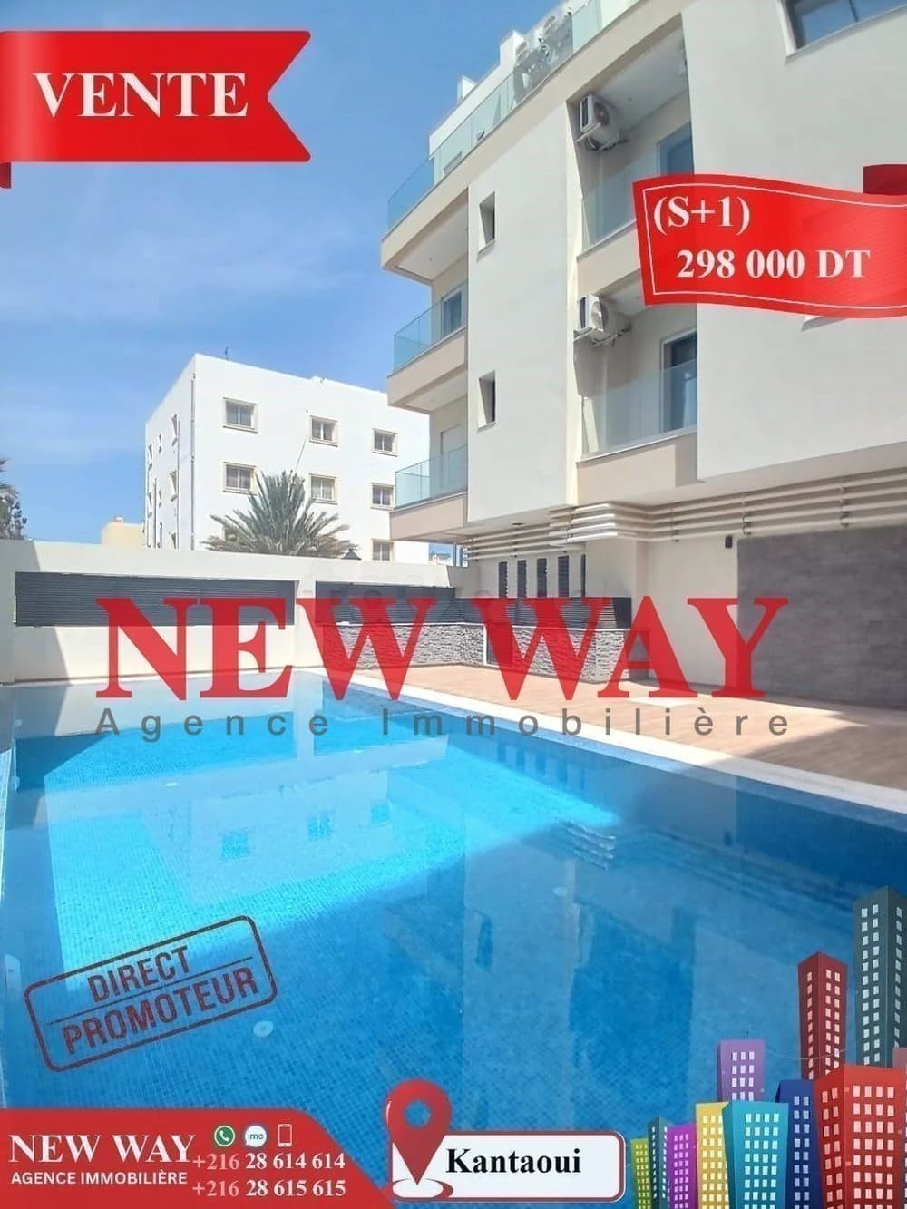  (S+1) à kantaoui, Direct Promoteur, Prés de la Mer   