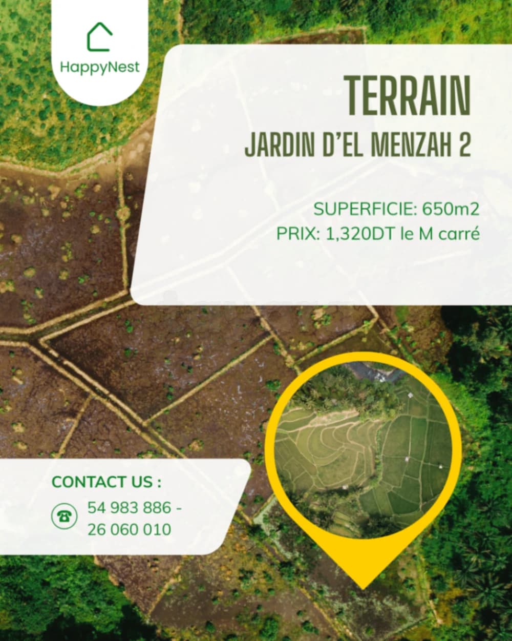 À vendre – Terrain idéal au cœur de Jardin d’El Menzah 2