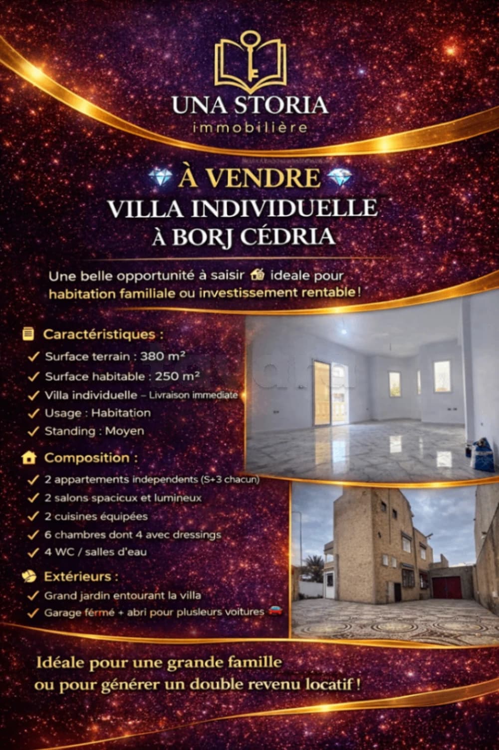 A vendre une villa individuelle à Borj Cedria