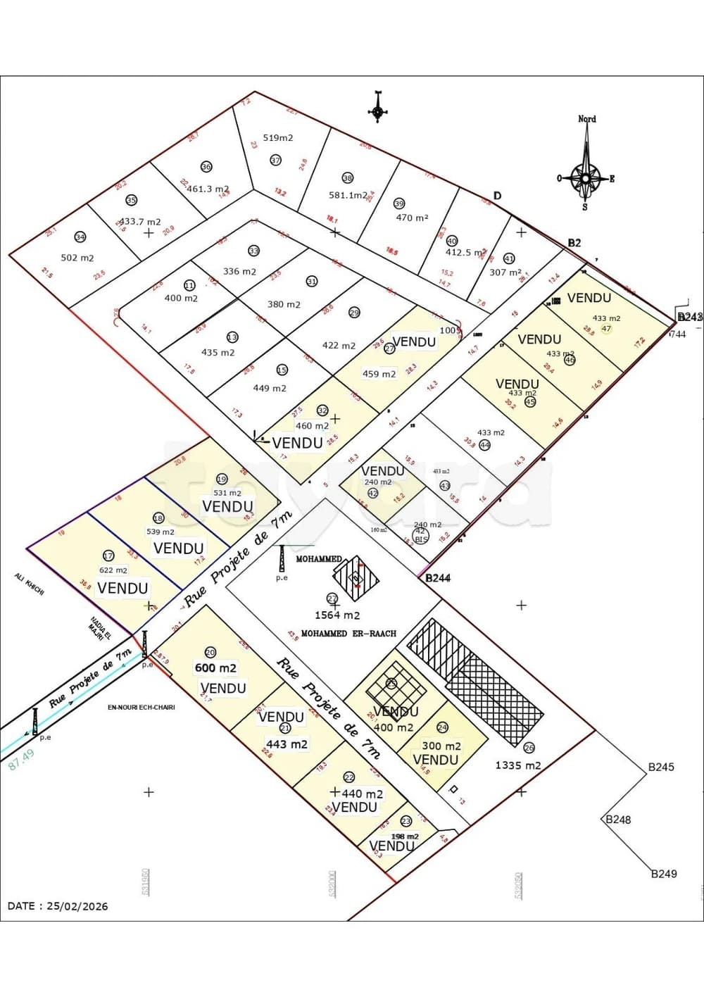  vente des terrains  à la résidence WISSAL @MORANG 