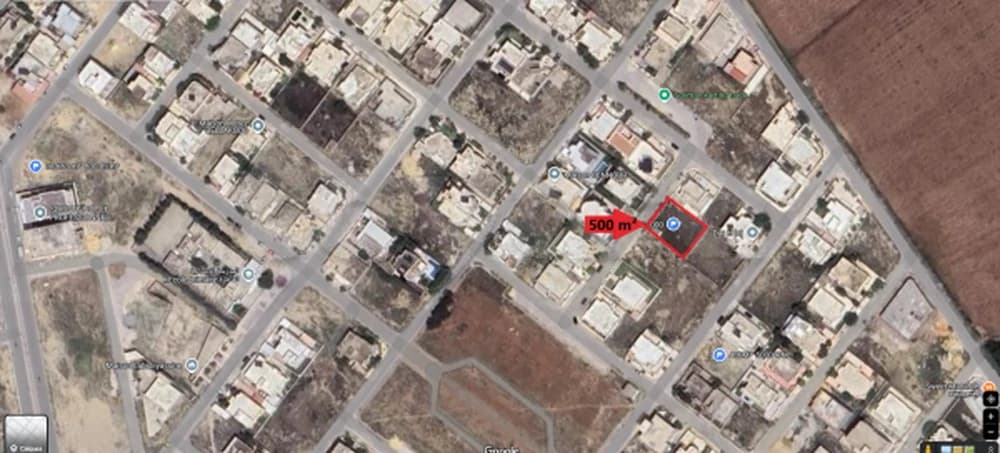 Terrain de 500 m² à Borj Cedria