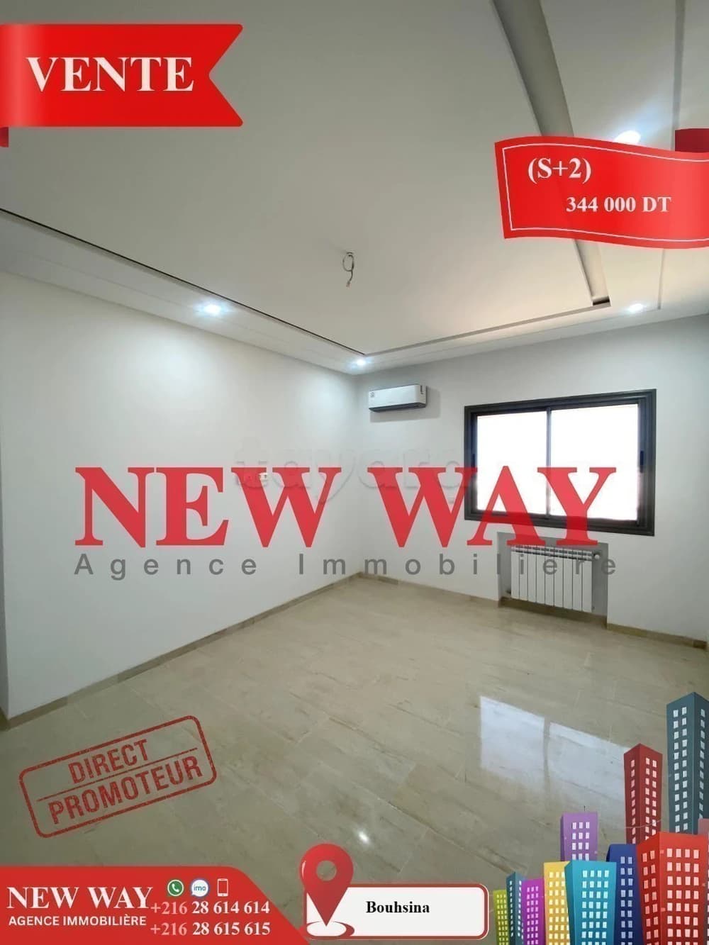  (S+2) Directe Promoteur à Bouhsina   