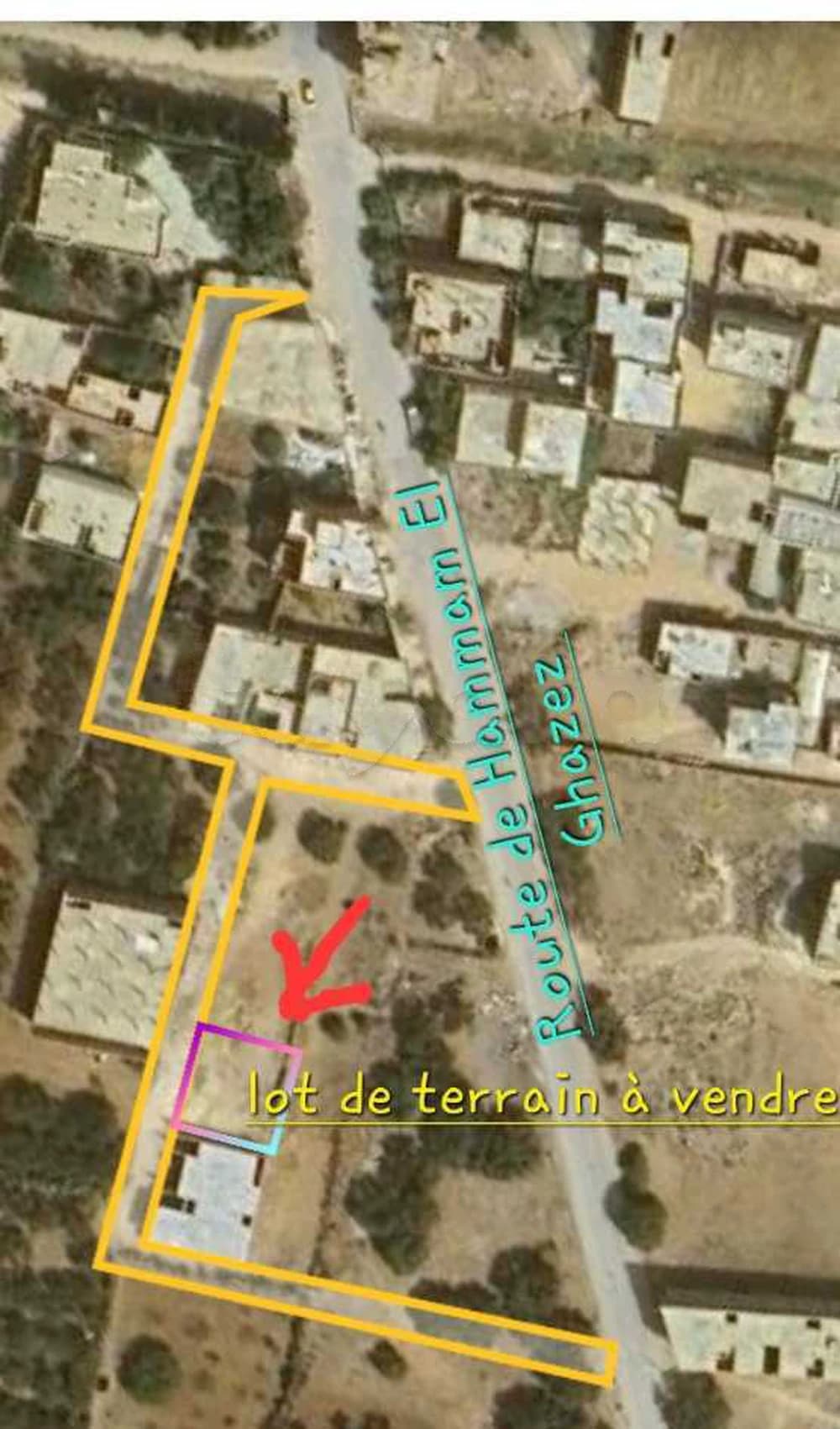 Kélibia  , lot de terrain de 220m² à vendre 