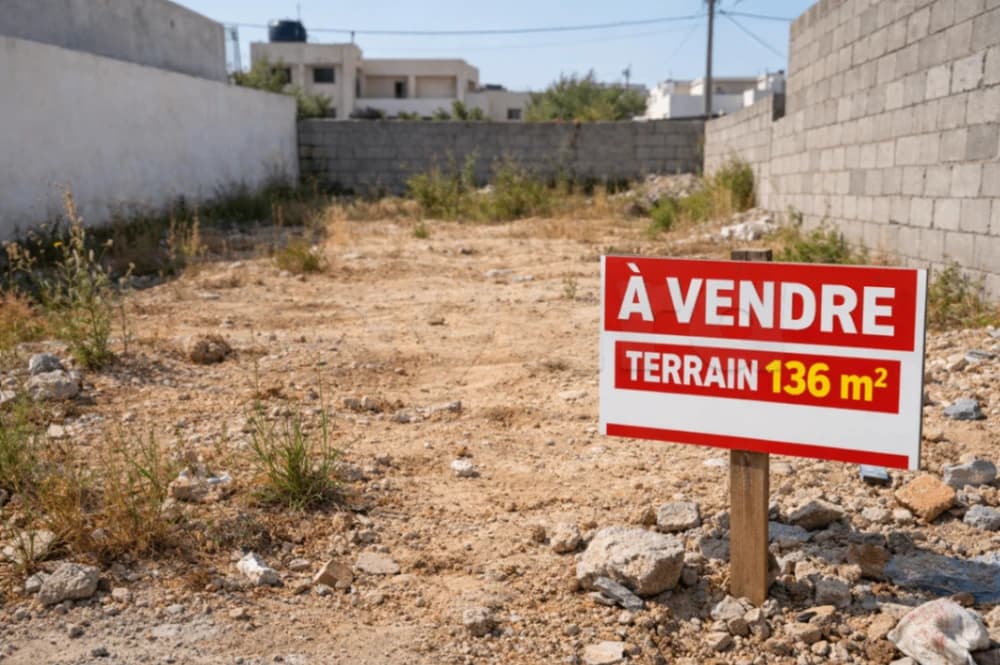 أرض للبيع صالحة للبناء بشطرانة تمسح 136 متر مربع