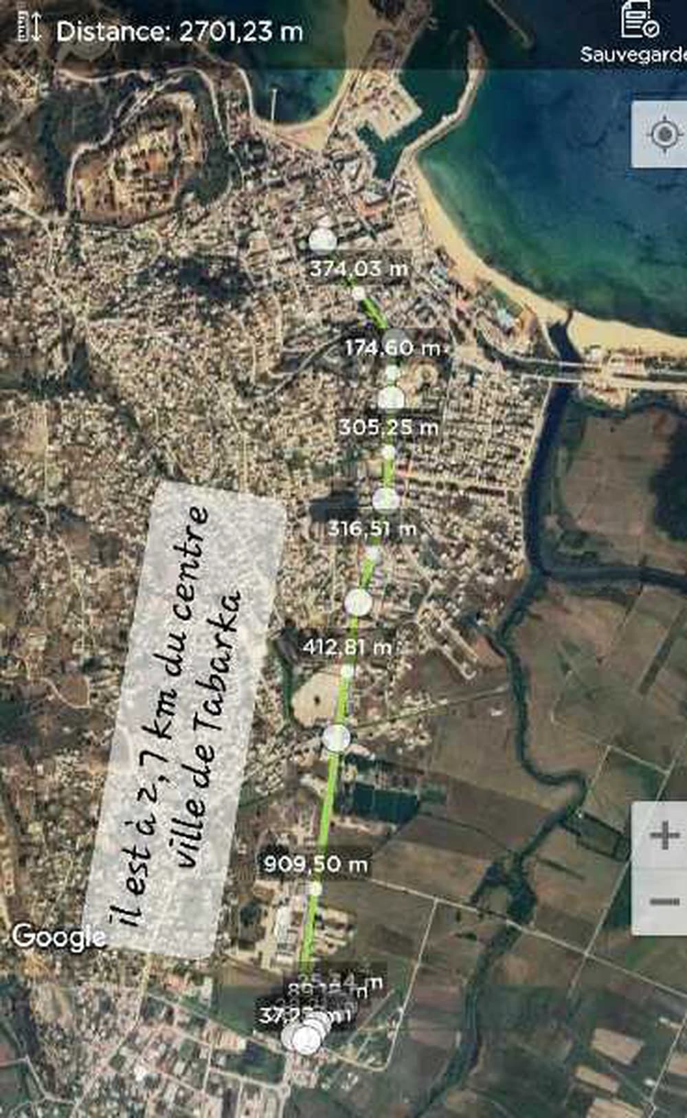 terrain constructible à Tabarka Tunisie 