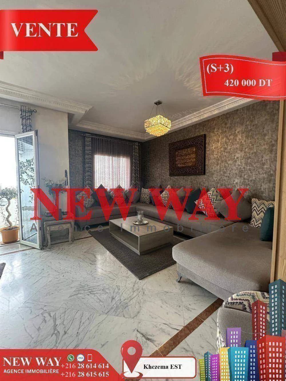(S+3)  à Khezema EST avec Place de Parking   