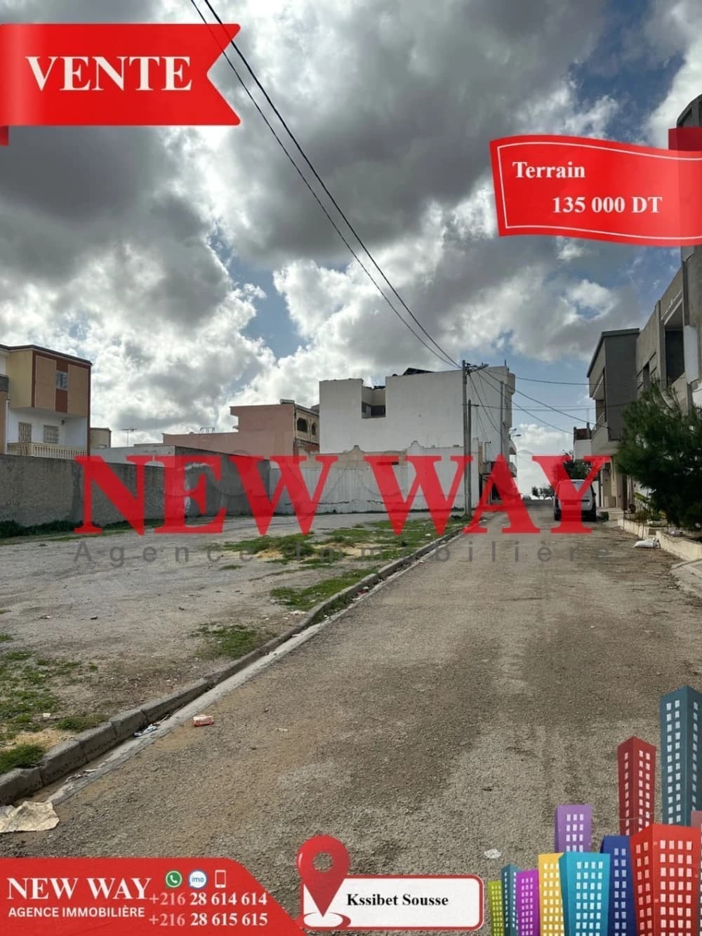 Terrain à  Kssibet Sousse  dans quartier  Calme  