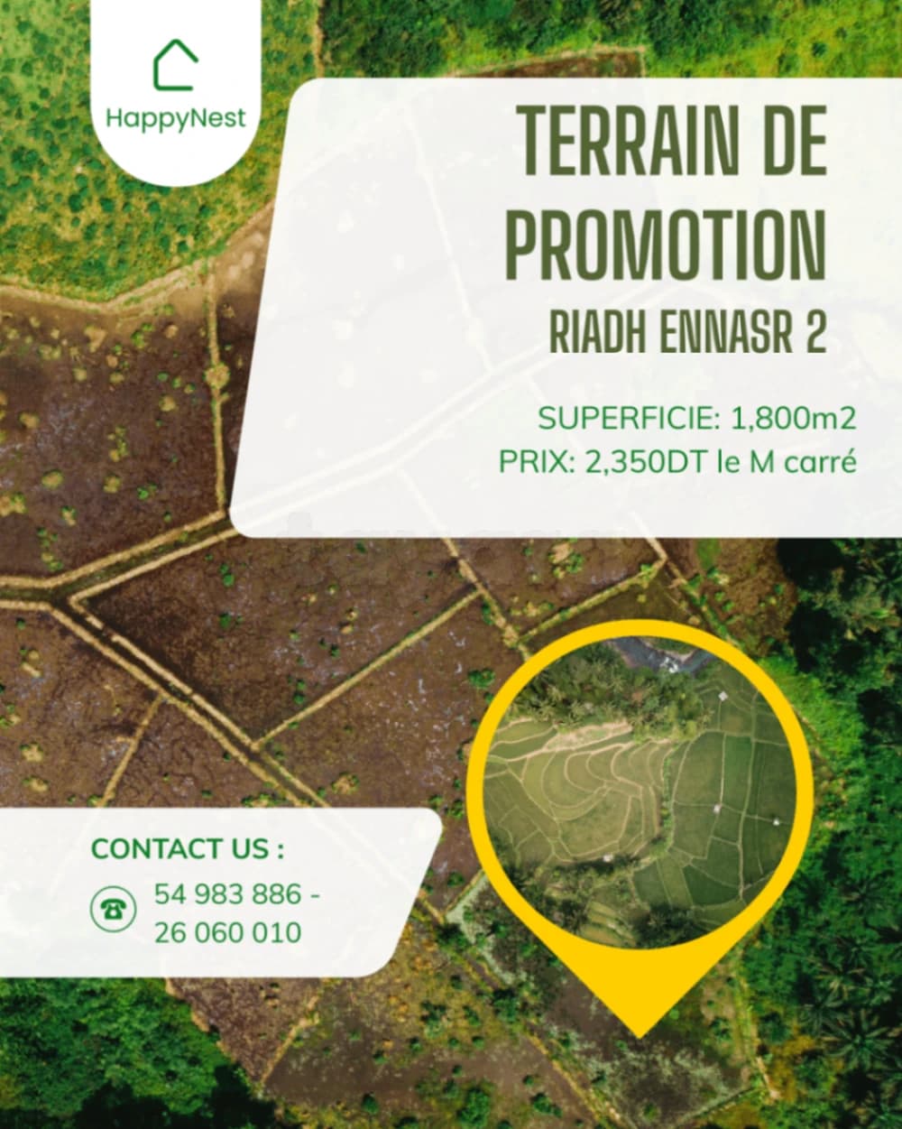 Terrain de promotion immobilière à Ennasr 2 (Riadh Ennaser)