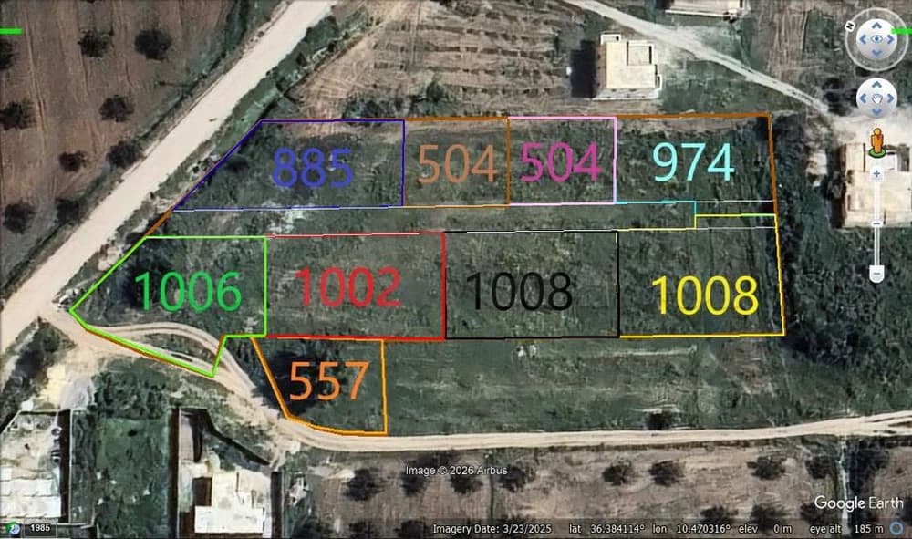 lots de terrain à Douikhla hammamet