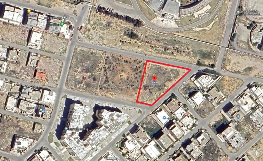 Terrain de 1816 m² à Borj Cedria