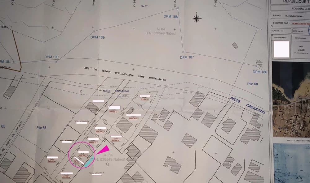 2 terrains en première position vue mer à EL Haouaria, Argoub