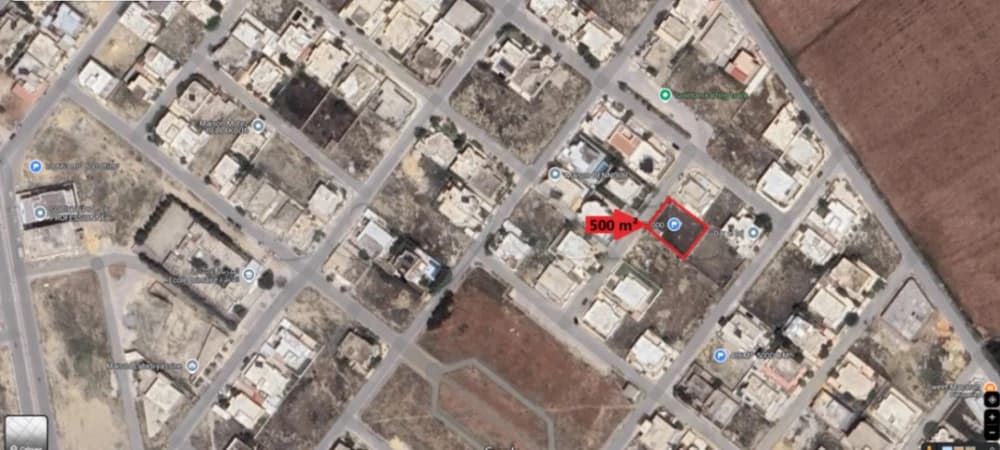Terrain de 500 m² à Borj Cedria
