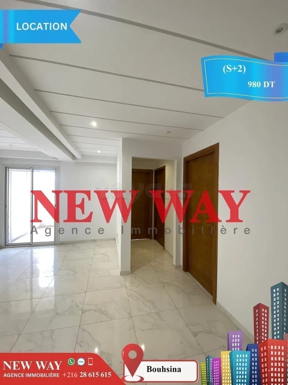  (S+2) à Bouhsina  avec Place de Parking   
