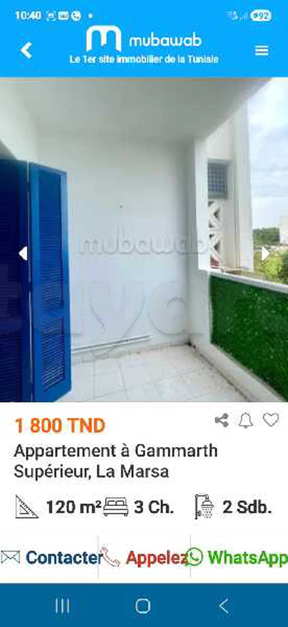 💥 💥 A louer un s+3 a résidence cap gammarth côté hôtel palace 